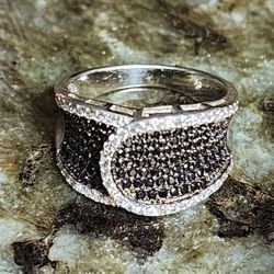 Sterling Silver Black Onyx Ring Size 9