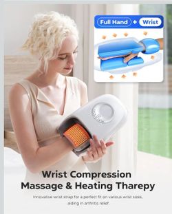 Hand Massager with Heat and Compression for Arthritis and Carpal Tunnel Relief, Heated Wrist Massage for Circulation, Relax for Office Home, Gifts for