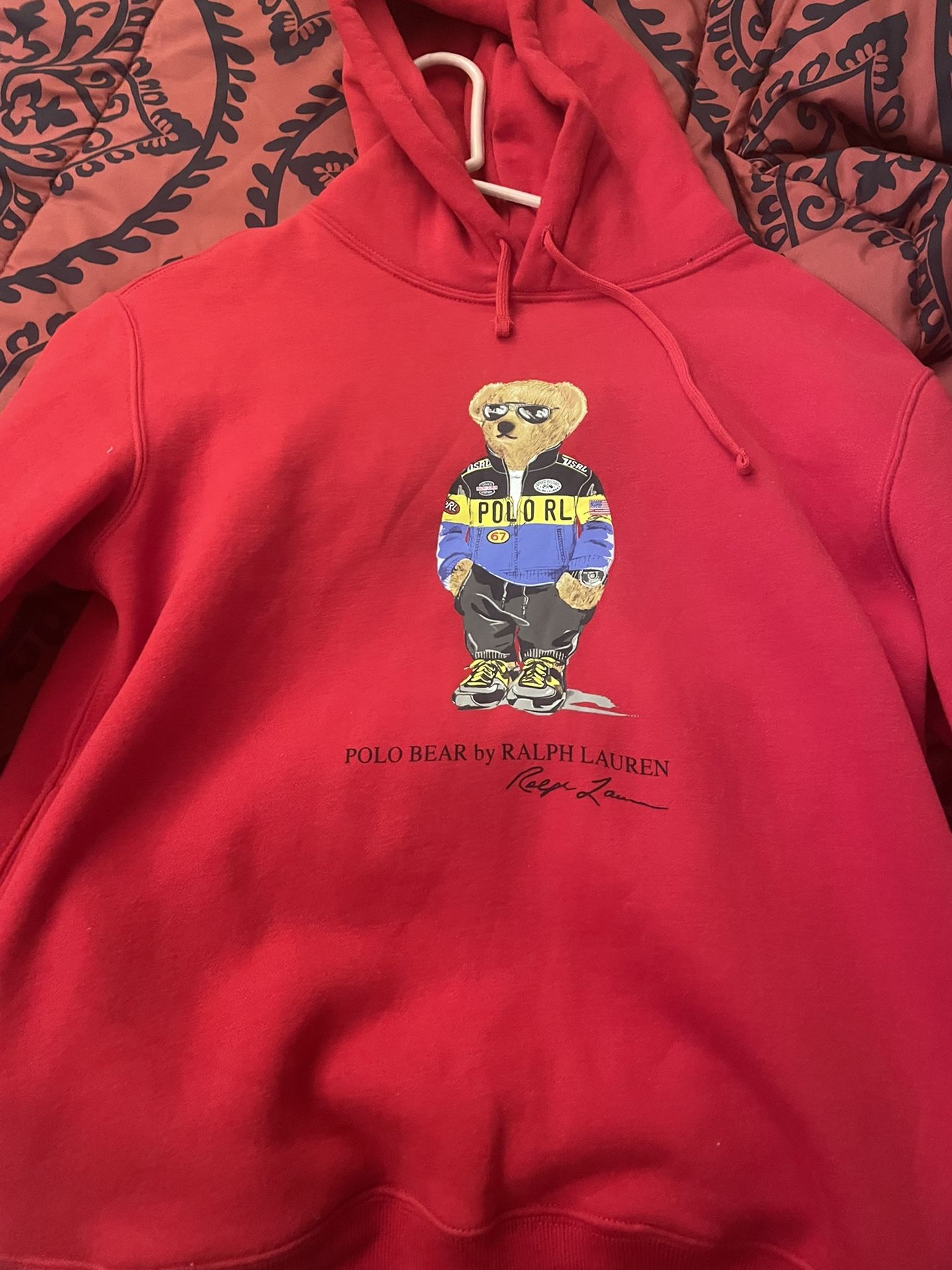 Polo bear red hoodie cheap