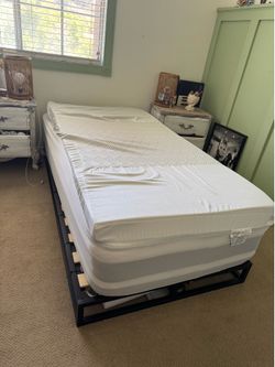 Free…..Metal Twin size platform bed with mattress