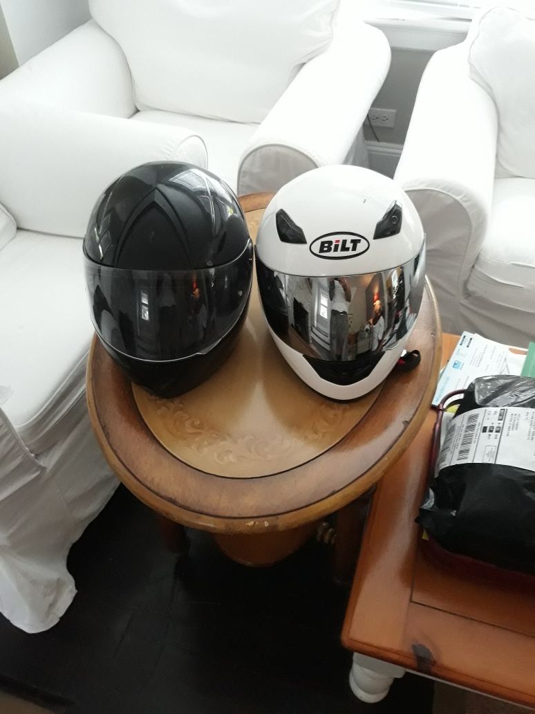 Motorcycle helmets black lrg white 2x