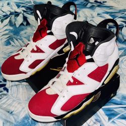 Jordan 6 Retro Carmine’s🤍⚡️🖤⚡️💯🙌For Sale Size 12 Men🔥👟⚡️🦾