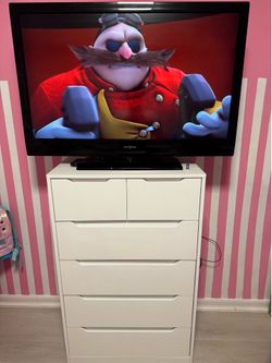 White 5-Drawer Dresser + Insignia TV Bundle