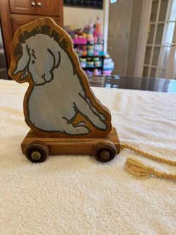 Classic Pooh Eeyore Wooden Pull Along Toy Disney