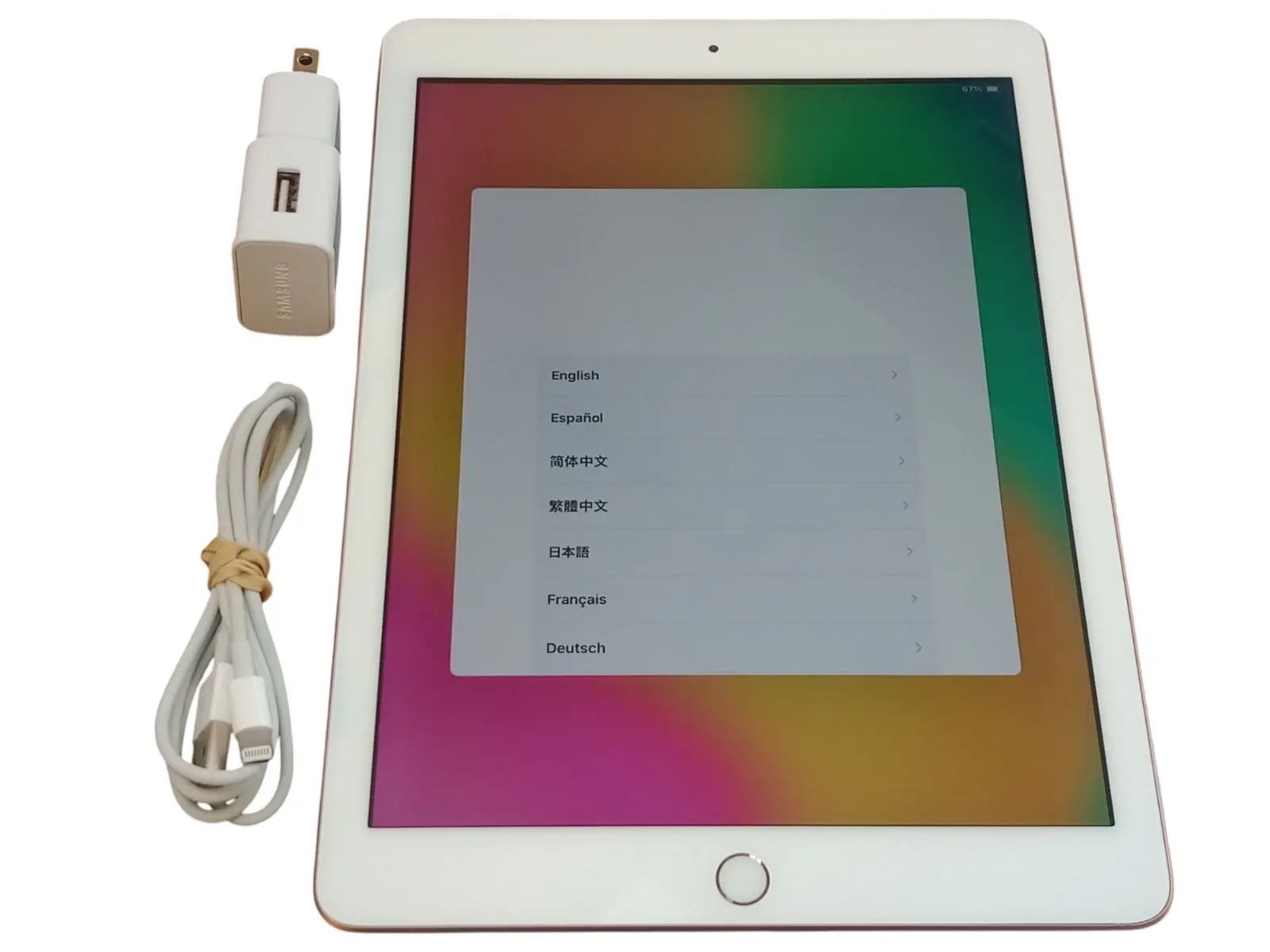 A1893 Apple iPad 6th Gen Wi-Fi 32GB Gold iOS Tablet Reset Tested Works grade A