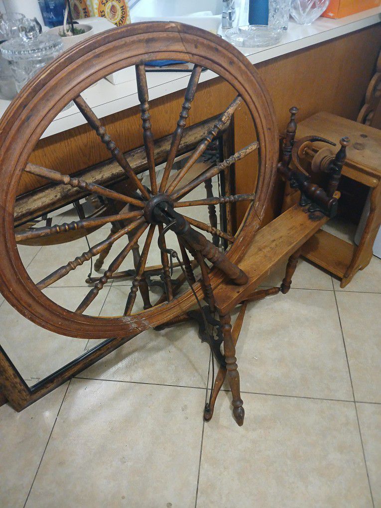 Antique Weaving Loom-Spinning Wheel