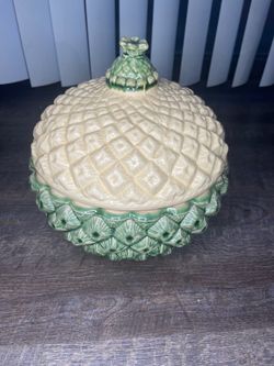 vintage ceramic pineapple container