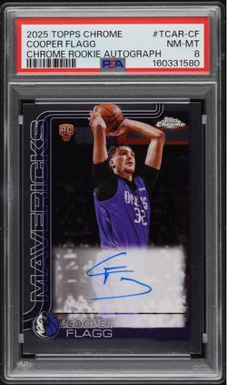 COOPER FLAGG 2025 TOPPS CHROME ROOKIE AUTOGRAPHS TCAR-CF PSA 8 — RC AUTO 🔥