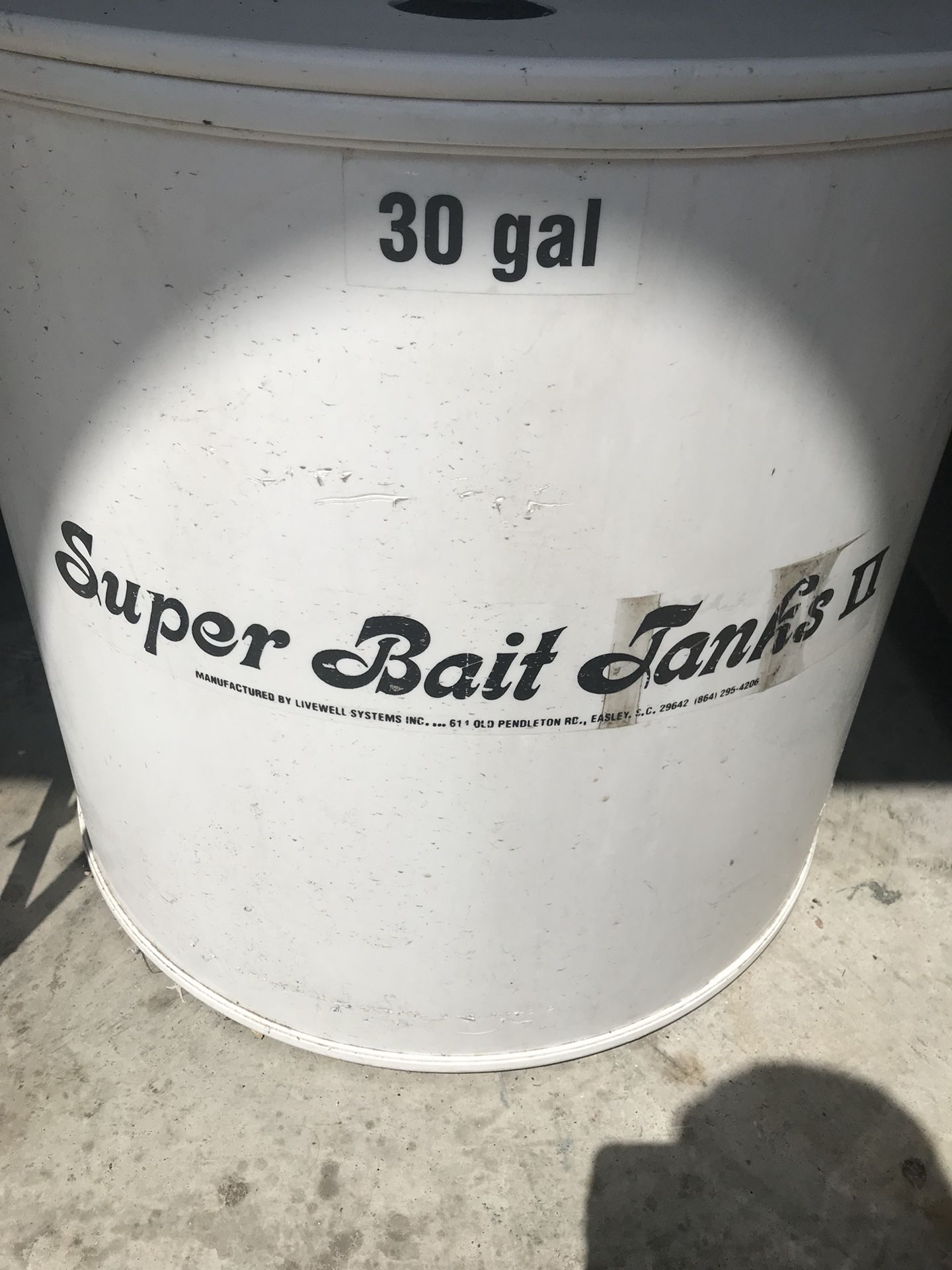 Super bait tank 30 gallon