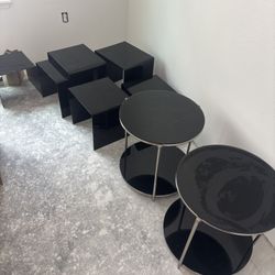 Modern Black Side Tables Set (8 Total) – Clean, Sleek, Like New