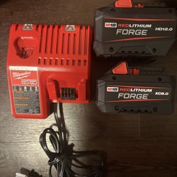 Milwaukee M18 12.0 And 8.0 Forge Battery’s And Charger New 