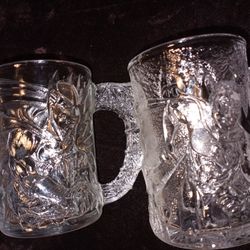 Batman Forever McDonald's Batman And Robin Collector Cups Glass Super Neat Set Dc Comics