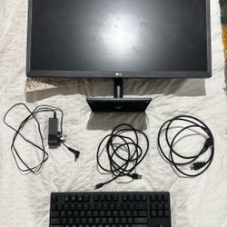 LG Gaming Monitor 24ML44B-B • 24” Full HD (1920×1080) & HyperX Keyboard