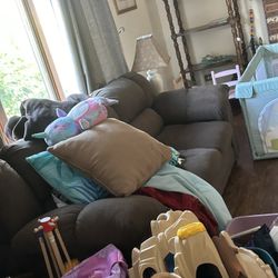 Loveseat And Sofa Brown 