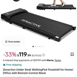 Zenactive Under Desk WalkingPad Treadmill for Home/ Office with Remote Control Black