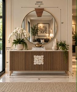 4-Doors Marble Top Cabinet 