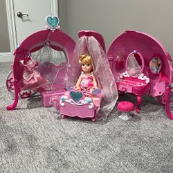 Disney Princess Ariel Doll With Carriage House