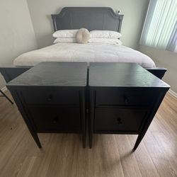 Two Austen Traditional Black Veneer 21" Storage File Cabinet With 2 Drawers