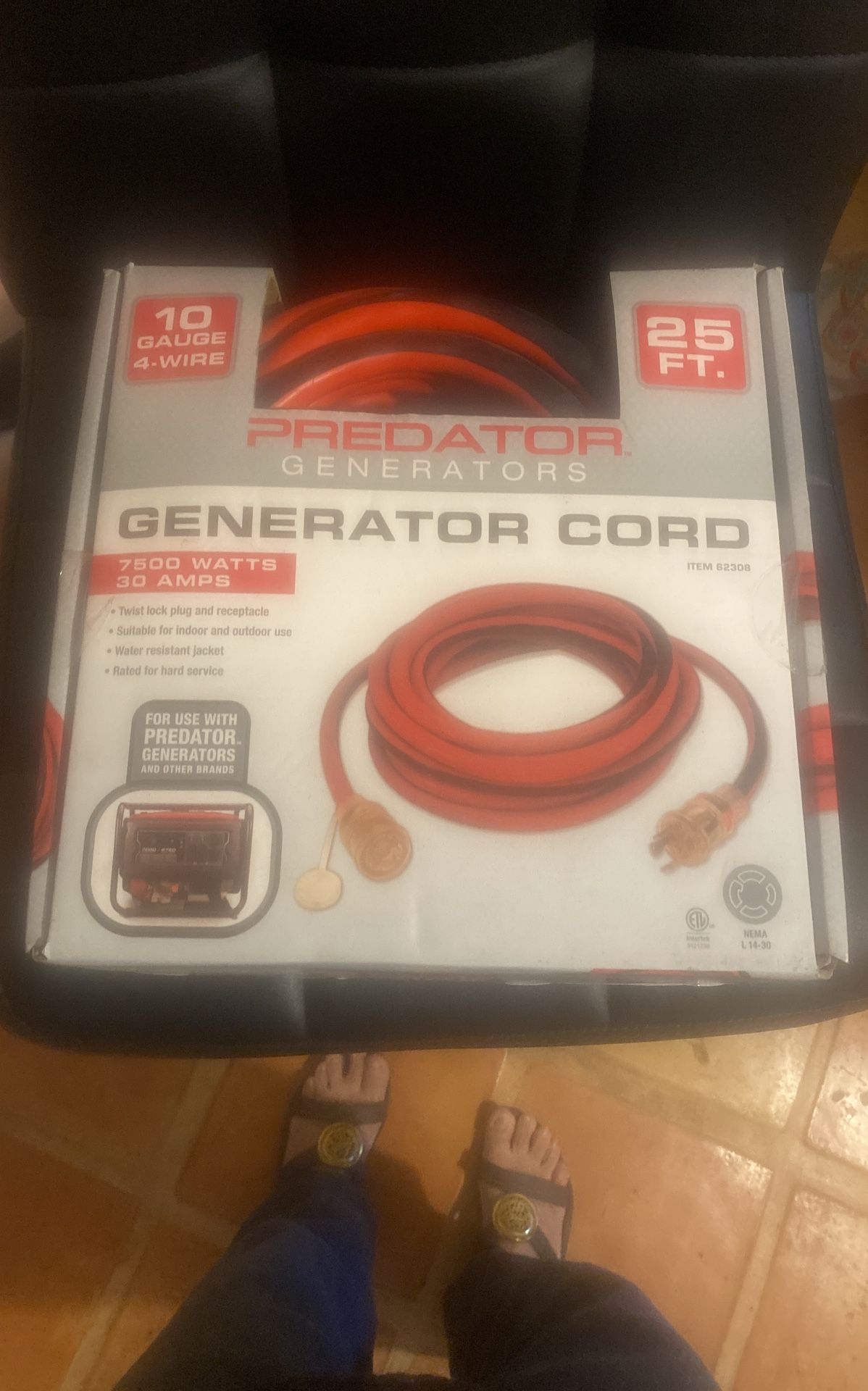 30 Amp Generator Cord New In The Box