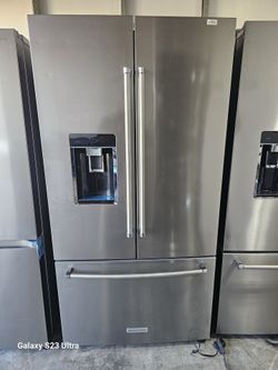REFRIGERATOR FRENCH DOOR KITCHEN AID STAINLESS STEEL COUNTER DEPTH LIKE NEW