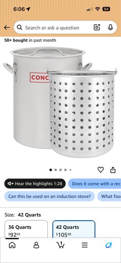 42qt Stainless Steel Stock Pot