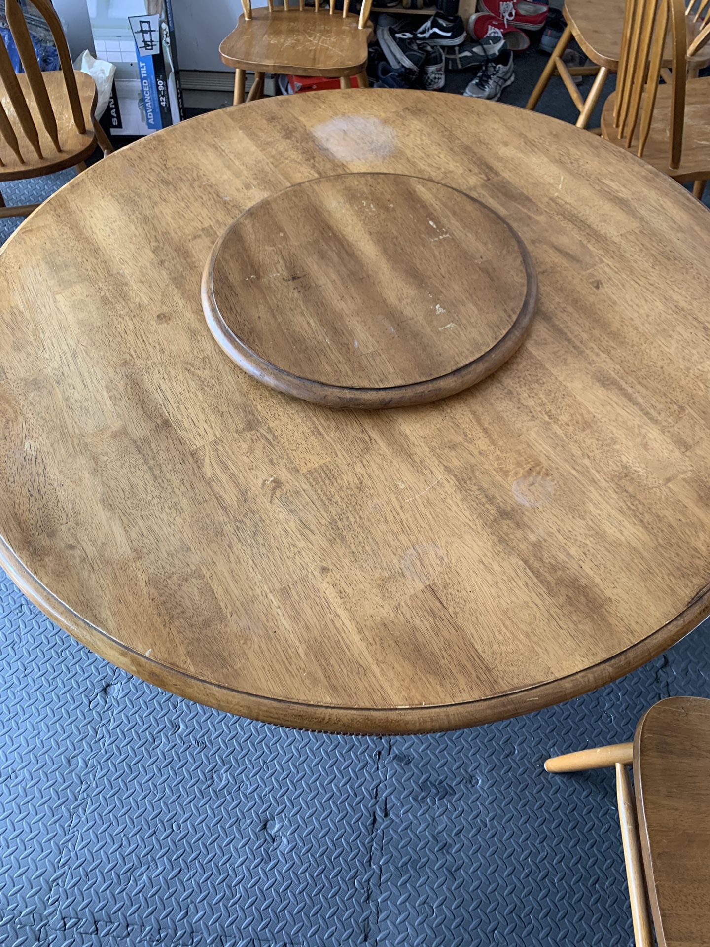 54” Kitchen Table w/ Lazy Susan - 4 chairs