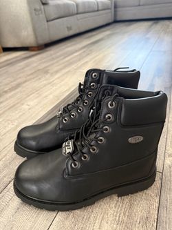 Lugz Black Lace-Up Work Boots