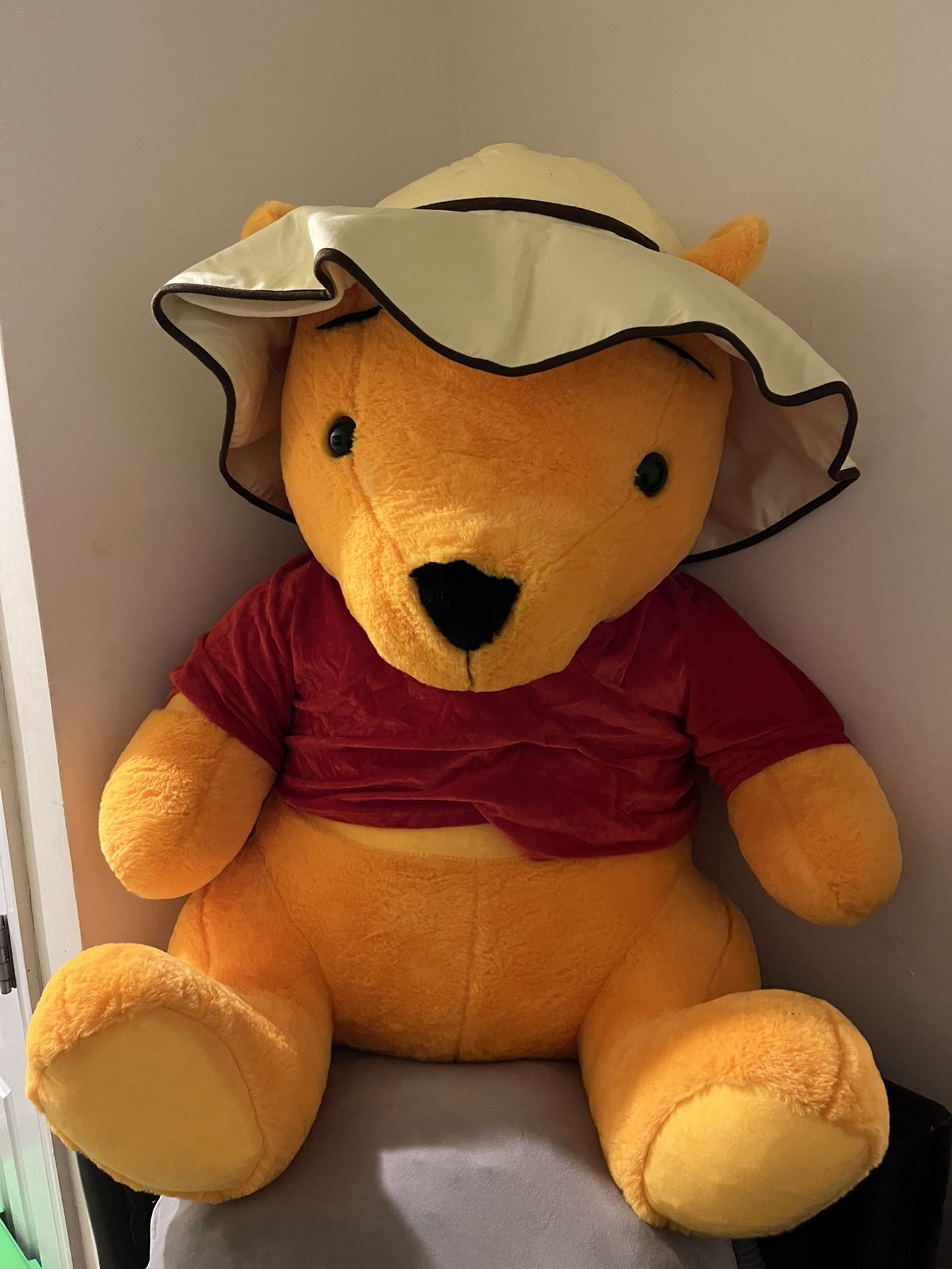 Giant Winnie the Pooh Stuffed Animal from Kings Dominion 3ft tall almost 3ft wide probably cost $200 to Win at King’s Dominion 1st $50 gets the Bear i