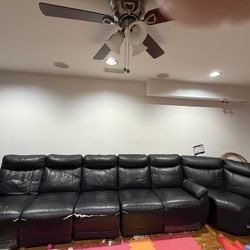 4-pieces modern leather sofa sectional