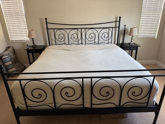 IKEA Noresund black metal bed frame