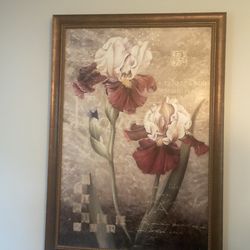 Elegant Framed Bearded Iris Wall Art