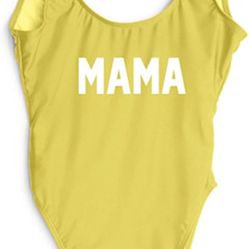 Yellow one piece adult swim suit