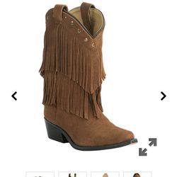 Girls Western Fringe Boots Size 1.5