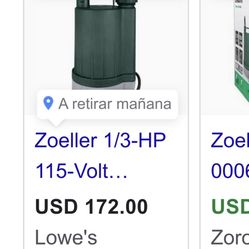 Magnifica bomba zoeller exelente marca esta nueva es de 1/3 de HP  $70 