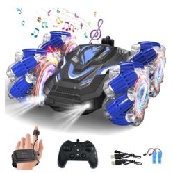 New Gesture Sensing RC Stunt Car with Lights Music, Hand Gesture Remote Control Car 360° Spins Double Side Twisted Glove Controlled RC Car