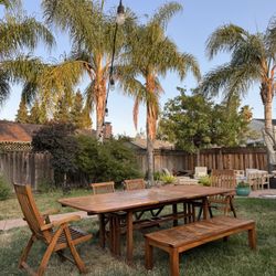 Teak Outdoor Extendable Dining Set