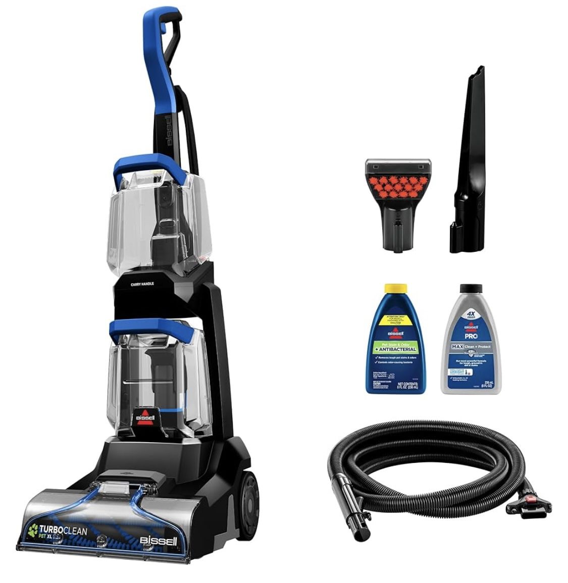BISSELL TurboClean Pet XL Upright Carpet Cleaner, Upholstery Tough Stain Tool & Formula included, 3746