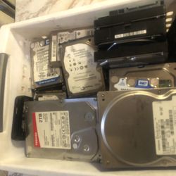 2 Trays Of Hard Drives