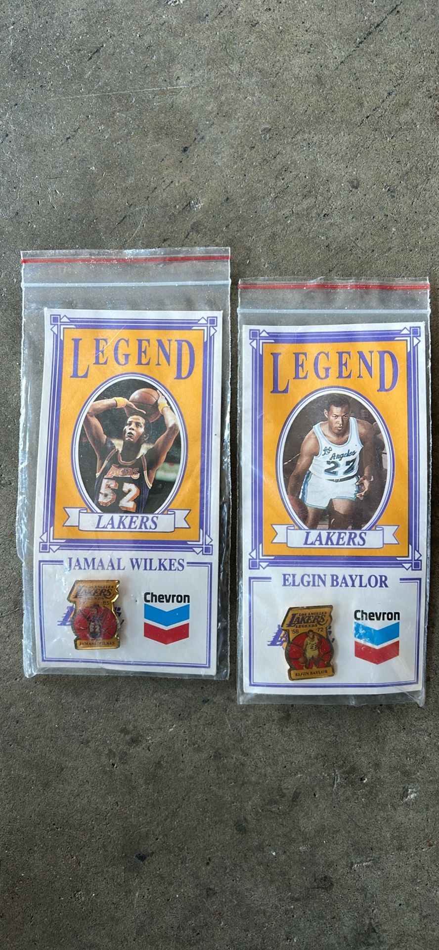 Vintage Lakers Basketball Collectors Cards With Pins