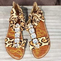 Galina Leopard Print Sandal Size 8
