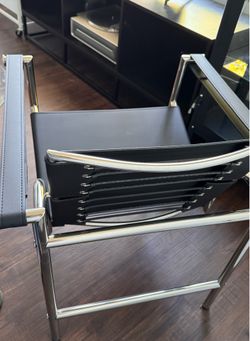 Modern black leather chair
