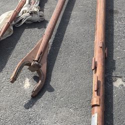 Nautical Salvage Wooden Sailboat Spars Booms Gaff Rigged Cutter