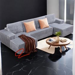 New! Luxurious Midnight Madness Soft Touch  Sofa Sectional !! Lounger !! QUEEN SLEEPER!