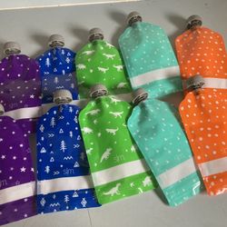 10 Pack Of 5oz Reusable Food Pouches 