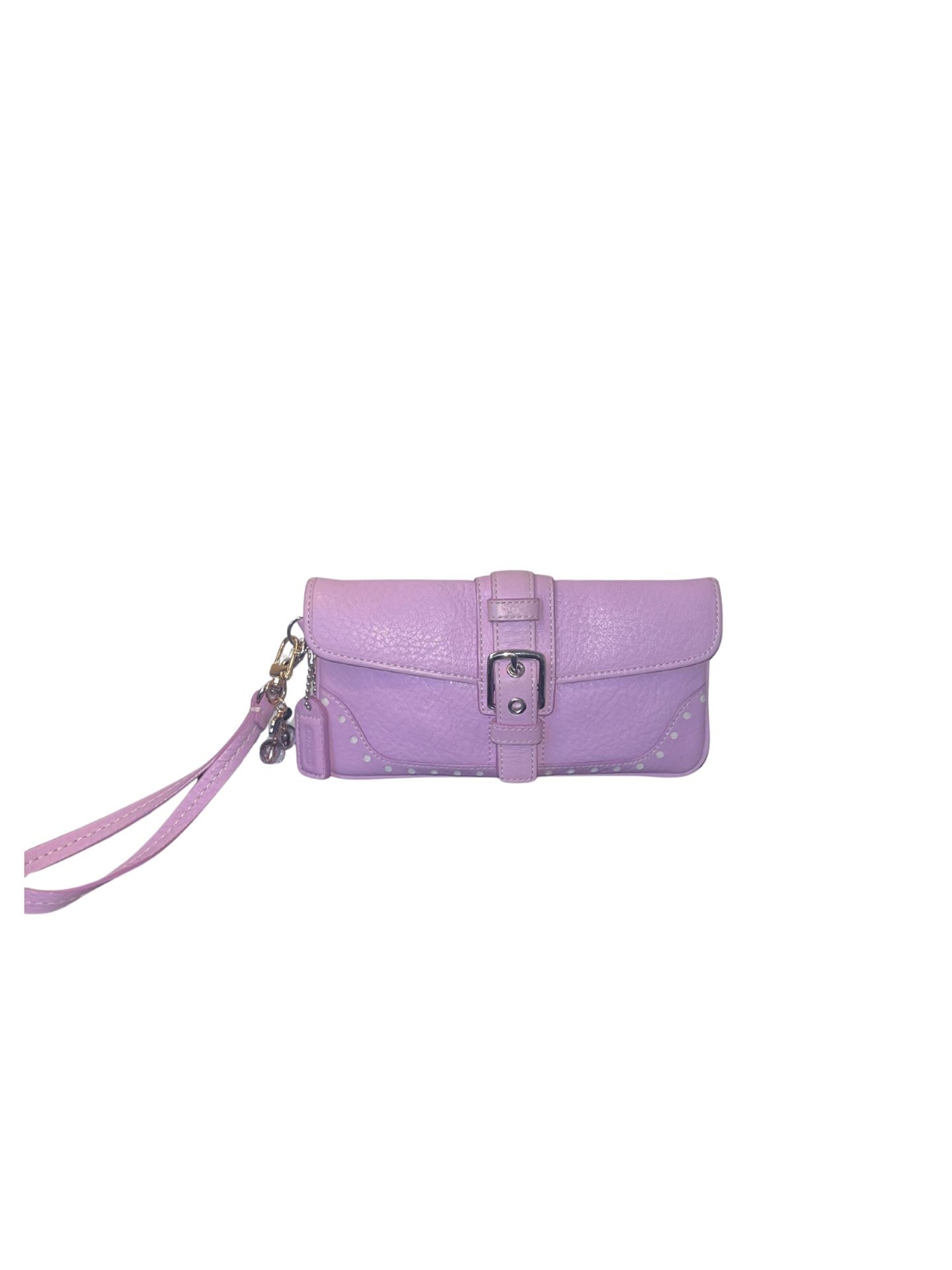 Coach Hamilton Lavender Pebbled Leather Wristlet 