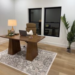 New 63-Inch Executive Desk, Large Office Computer Desk with Double Pedestal, Modern