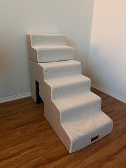 Dog Stairs for High Beds with Tunnel, 29" H 6 Steps for Large Dog