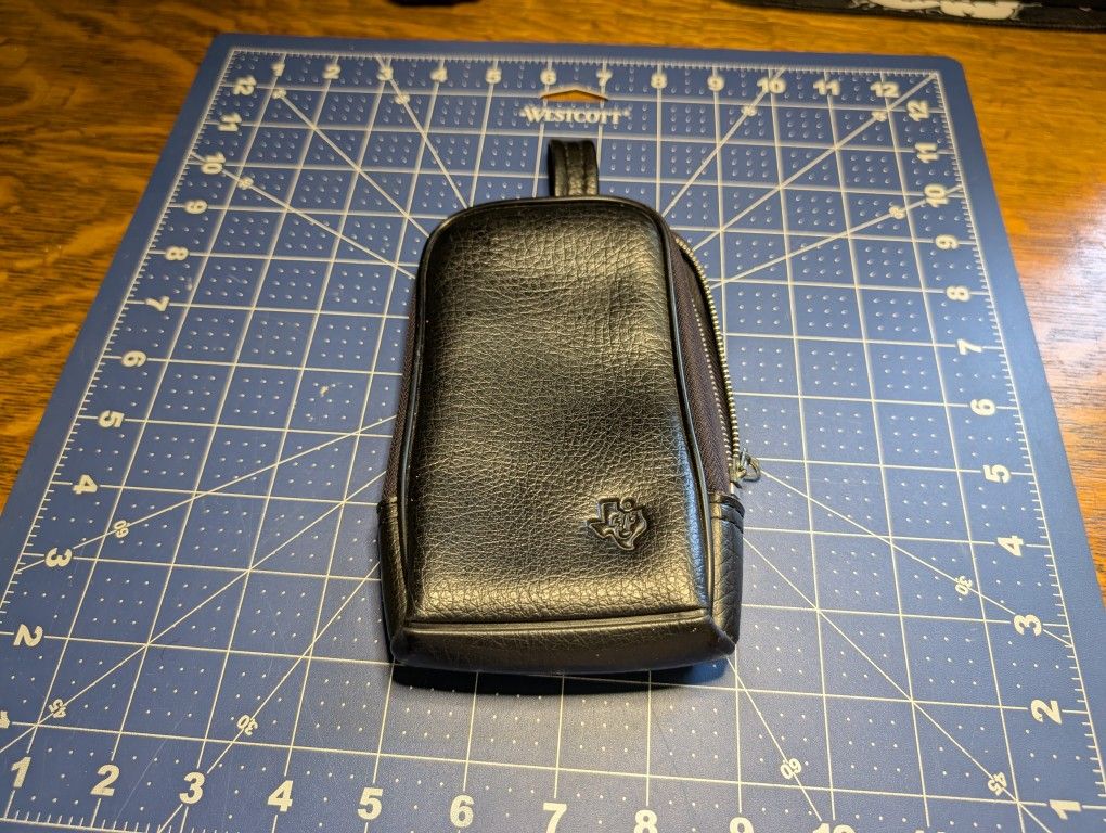 Texas Instruments TI Calculator Black Leather Zipper Carry Case w Belt Loop
