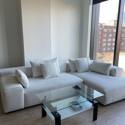 White L-shaped Sectional