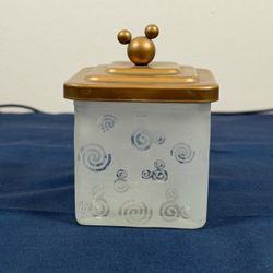 Disney Mickey Mouse Frosted Glass Trinket Box